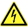 Veiligheidspictogram Gevaarlijke elektrische spanning - driehoekig Polyester sticker 100x87mm Pic-Pack(75 St./pak)